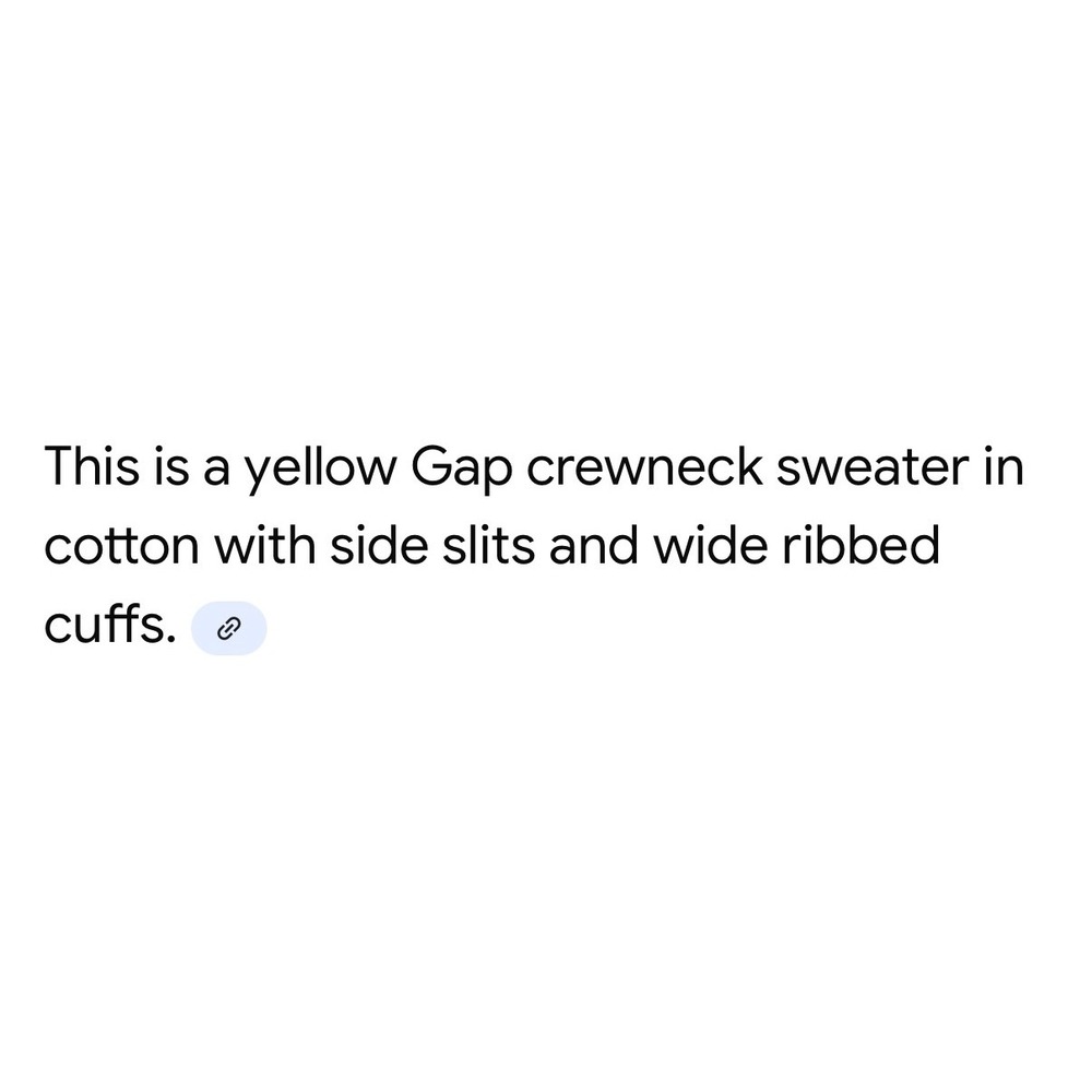 Gap Yellow Cotton Crewneck Sweater Ribbed Side Slit Women's S - Picture 9 of 9